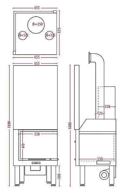 Τζάκι Ενεργειακό Ξύλου T60 Corner